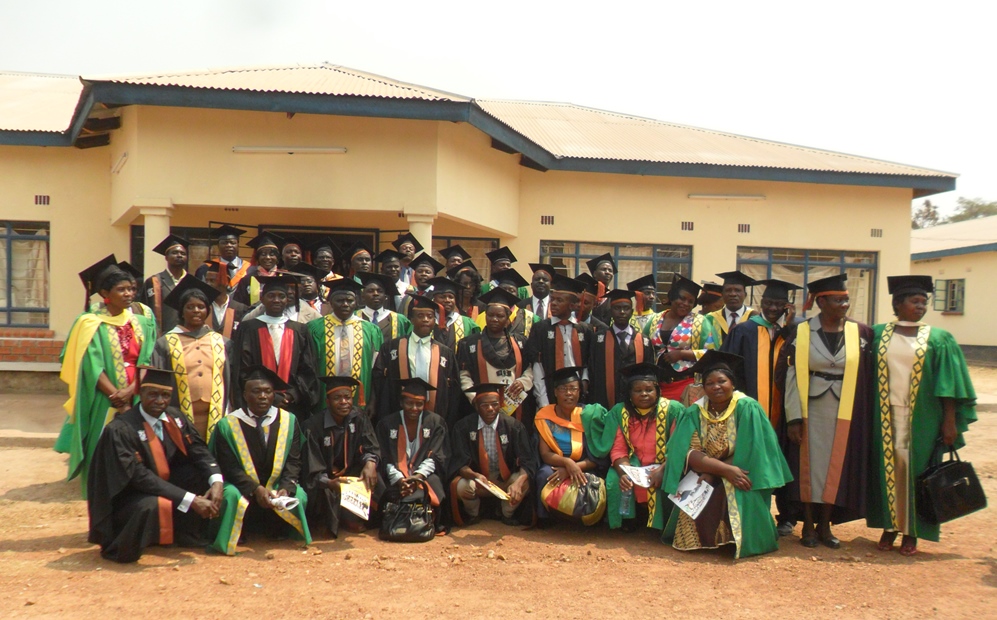 group of graduating students in cap and gown
